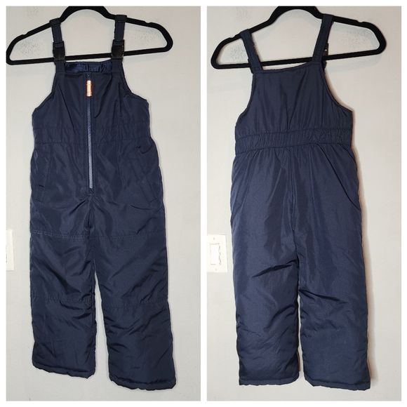 NWT Oshkosh 2-Piece Snowsuit Set Fleece Lined Blue Grey Coat Navy Bib M 5-6 - Picture 2 of 16